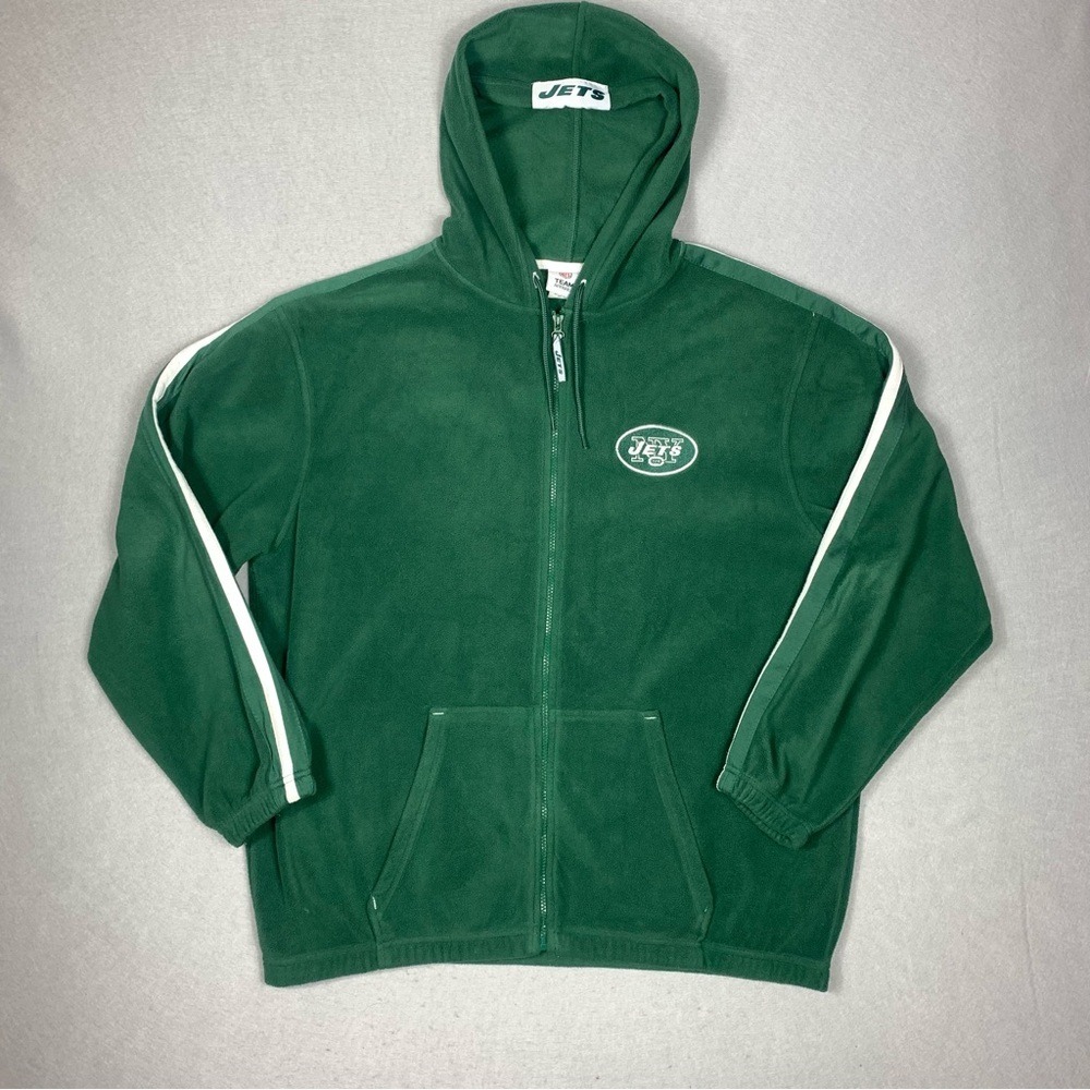 NFL Team Apparel Jets Fleece Hoodie Men's XL Green Full Zip New York